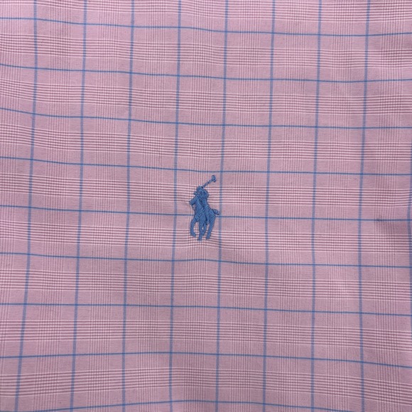 Ralph Lauren Men's 2XL Classic Fit Performance Pink Blue Plaid Button Down Shirt - Picture 4 of 9